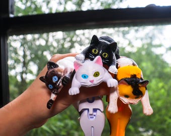 Custom Hand-Painted Cat Figurine Replica | Mini Cat Collectible Desk Decor | Memorial gift
