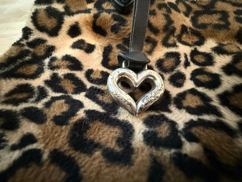 Brighton Vintage Leopard Faux Fur Braided Leather Strap Shoulder Bag Y2K image 4