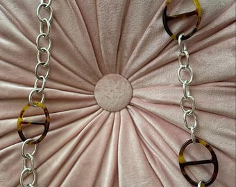 Y2K NWT Lauren Ralph Lauren Tortoise Chain Necklace 39" Deadstock Macy's Tag