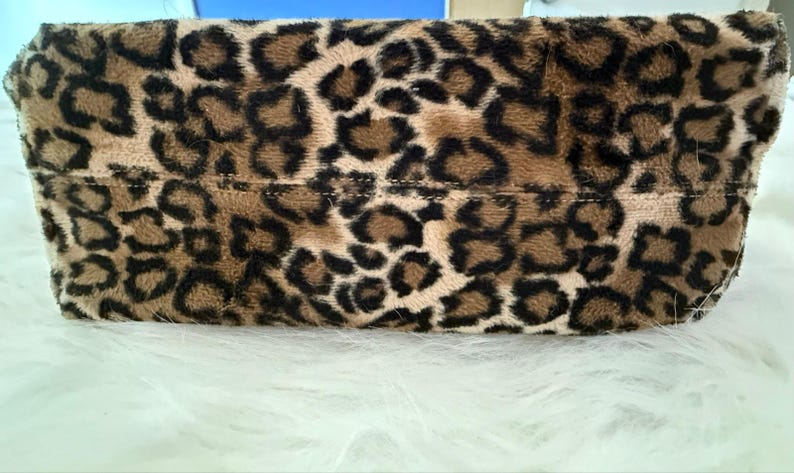 Brighton Vintage Leopard Faux Fur Braided Leather Strap Shoulder Bag Y2K image 5