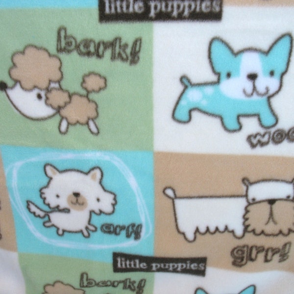 Puppy print tied Baby Blanket