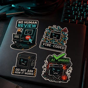Vibe-Coded, Spiritually Unmaintainable - 4-Sticker Sheet