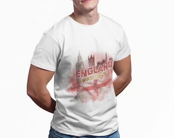England World Cup '26 Unisex Softstyle Tee, London Skyline Football Shirt, British Patriot Soccer Top, UK Sports Fan Gift, Men Women Apparel