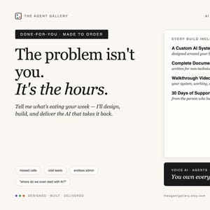 Custom AI Automation & AI Agent Build | Done For You AI Services for Small Business, Setup (Made to Order)