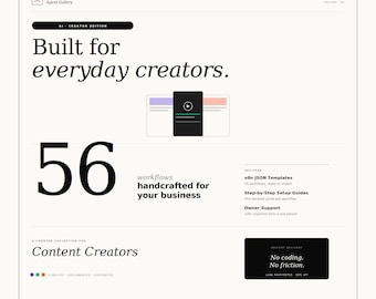 n8n Social Media Automation Templates | 56 AI Workflows for Content Creators | Content Planning Kit
