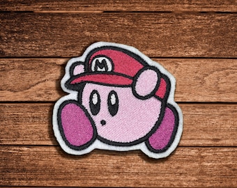 Mario Kirby Nintendo Embroidered Iron-On Patch