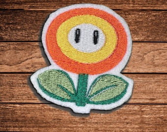 Mario Fire Flower Nintendo Iron-On Embroidered Patch