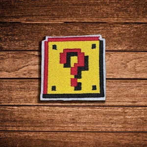 Mario Powerup Box Nintendo Embroidered Iron-On Patch