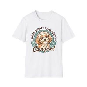 Cavapoo tecknat ansikte Cavapoo T-shirt | Cava-vad? Cava-vem?