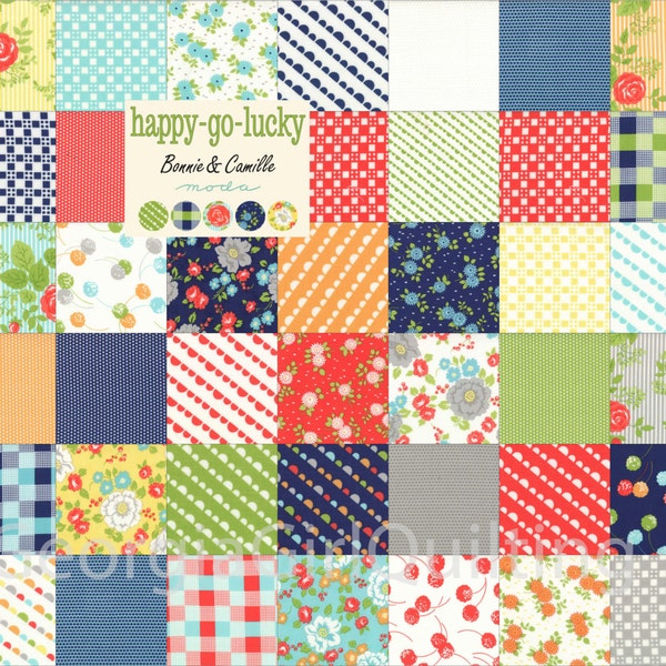 Happy Go Lucky Charm Pack Moda Fabrics Quilt Fabric 42 - 5" Squares Kit New