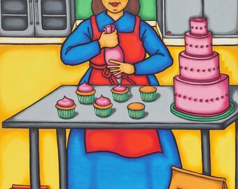 Sweet Baker Lady (original oil on canvas)