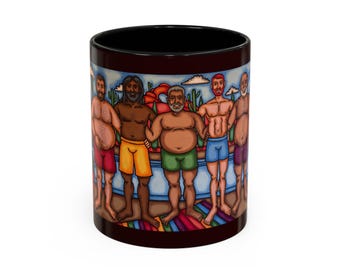 Beach Guys Illustration Mug | Accent Coffee Mug 11oz or 15oz