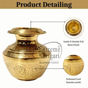 Pure Brass Ashtalakshmi Kodam Kalash for Hindu Pooja image 4