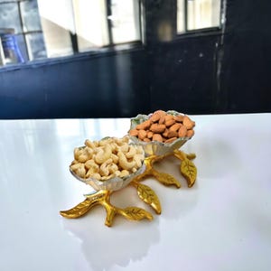 Dekorative Blumenform 2 Schüssel auf Ast | Trockene Früchte Schüssel | Servierschalen