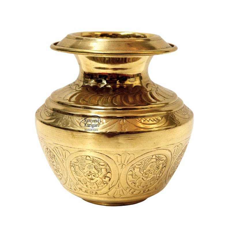 Pure Brass Ashtalakshmi Kodam Kalash for Hindu Pooja image 2
