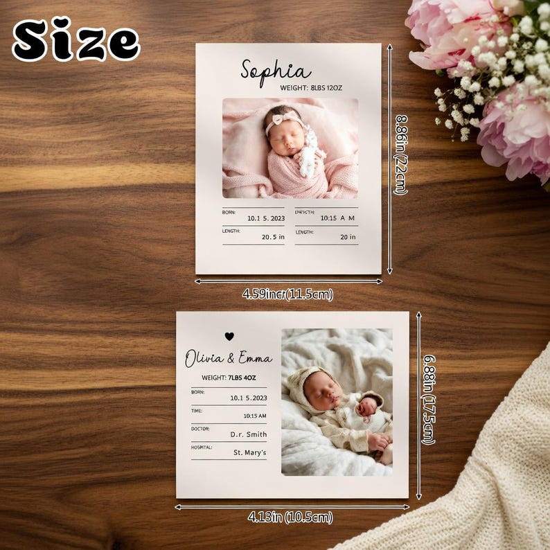 Personalized Baby Birth Stats Plaque, Custom Acrylic Photo Keepsake ...