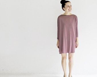 jersey dress oversized shirt dress berry