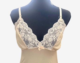 Klasyczny Kayser Nylon Slip z koronkowym gorsetem i dołem XS 32