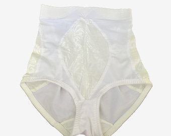 Vintage White Control-Top Girdle with Satin Insets NOS