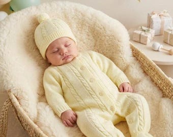 Conjunto de ropa para recién nacido Overoll amarillo, estilo español, hipoalergénico, primera prenda de hospital.