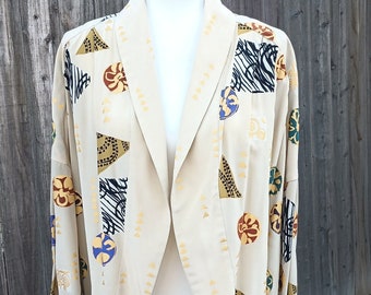 Vintage silk hand-painted cocoon jacket