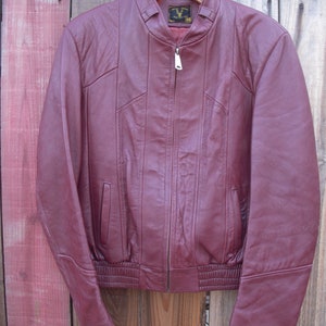 Vintage Cordovan Leather Bomber Jacket  36