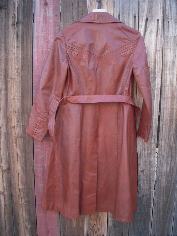 Vintage Long/Trench Coat Leather Ms. Pioneer - image 4