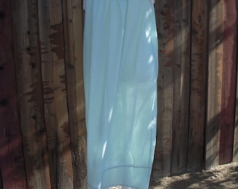 Vintage gingham and eyelet cottagecore nightgown