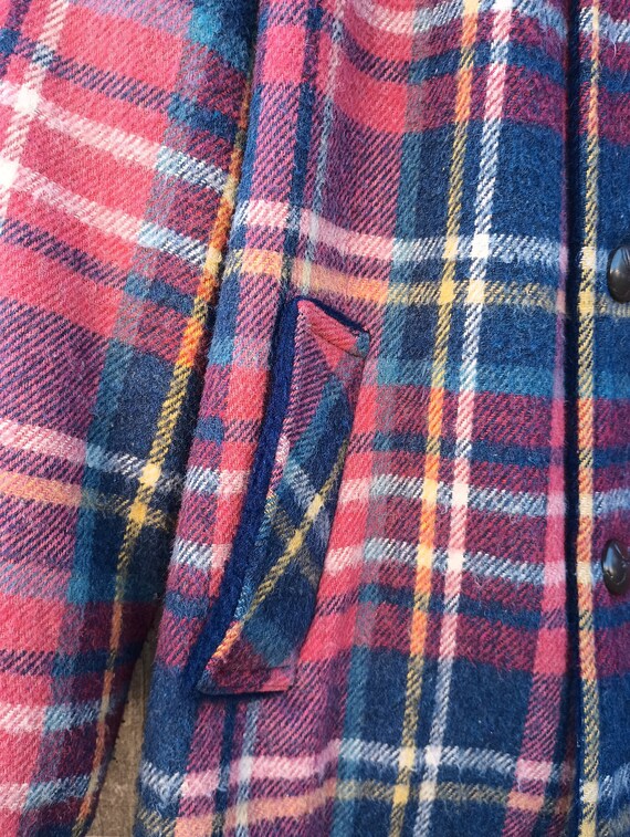Vintage fur lined plaid coat/jacket mackinaw/ranc… - image 2