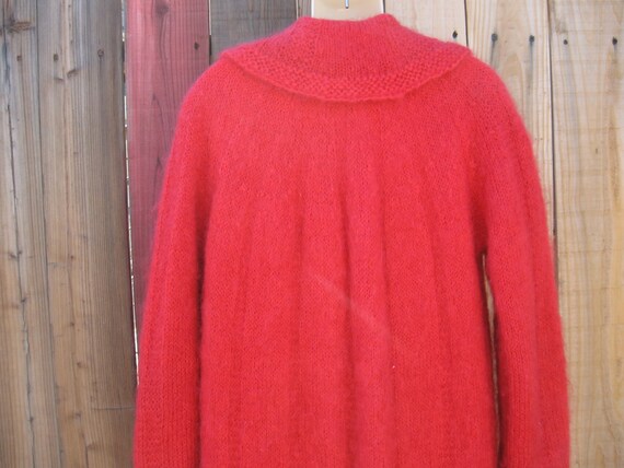Vintage Full Length hand knit Angora sweater coat… - image 4