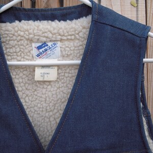 Vintage Wrangler Sherpa lined denim vest image 2