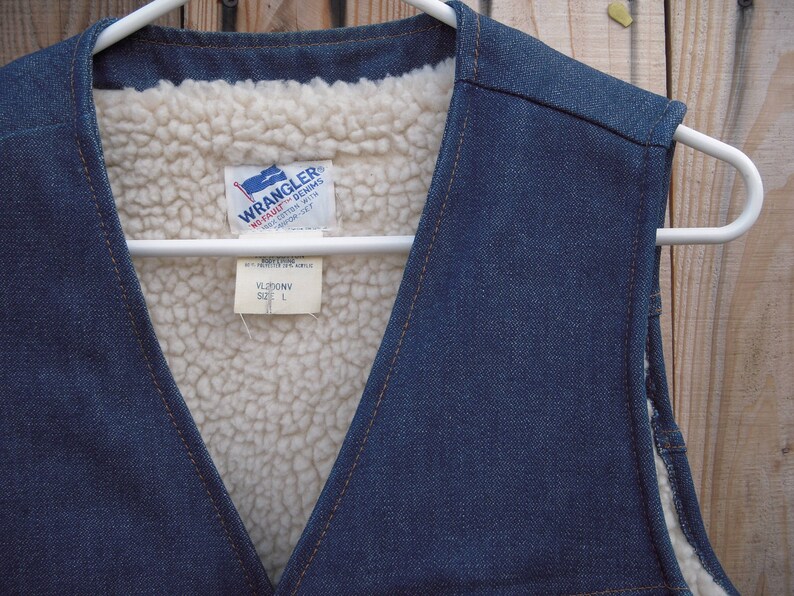 Vintage Wrangler Sherpa lined denim vest image 2