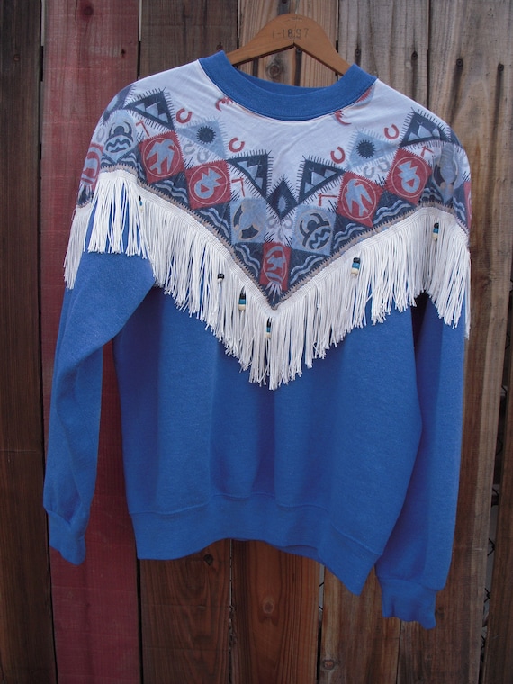 Vintage fringed/beaded Southwestern Sweatshirt