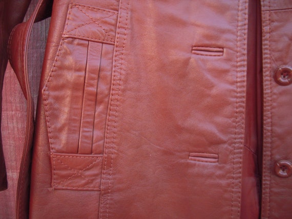 Vintage Long/Trench Coat Leather Ms. Pioneer - image 8
