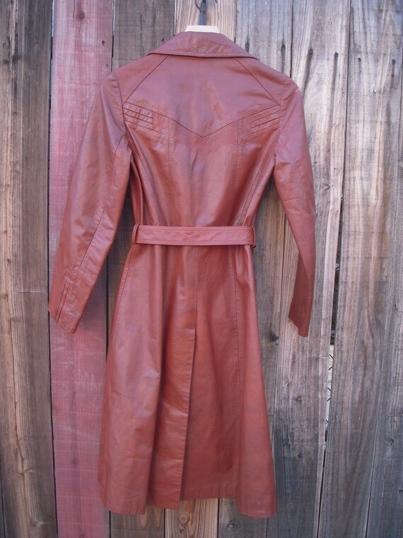 Vintage Long/Trench Coat Leather Ms. Pioneer - image 6