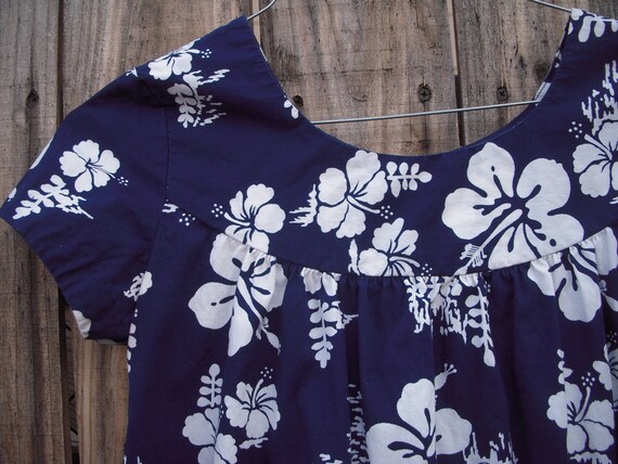 Vintage Ui-Maikai hibiscus print cotton Maxi/Kaft… - image 3