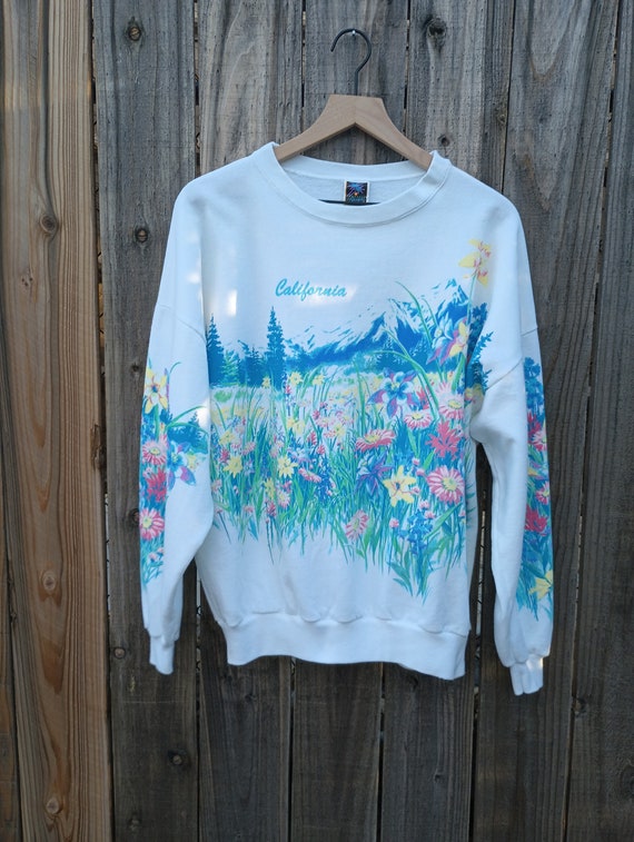Vintage California wildflower sweatshirt
