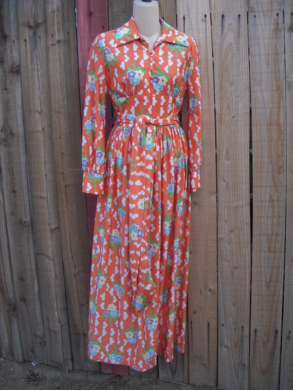 Vintage Jonathan Logan Maxi dress Orange MCM