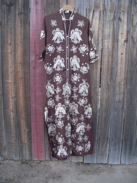 1970s Gumps Embroidered Caftan Dress main image 1