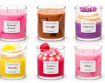Hand-Poured Coconut Apricot Wax Candles: 8oz, 39-Hour Burn Time