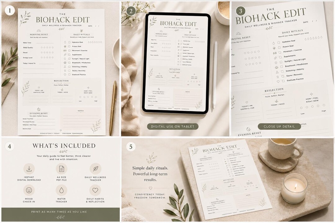 Biohack Cheat Sheet | Daily Wellness Tracker | Habit Tracker Printable ...