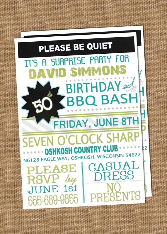 Items similar to SURPRISE Birthday Invitation on Etsy