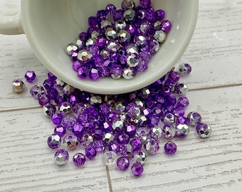 Amethyst Moon Purple Glass Bead Mix Crystal Rondelles Bicones