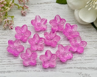 Cherry Blossom Pink Czech Glass Flower Beads 12mm