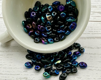 Czech Glass SuperDuo Two-Hole Beads – Opaque Coral Red | 100 Pieces
