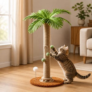 Extra Large Palm Tree Cat Scratching tower, Tall Sisal Cat Scratch Post