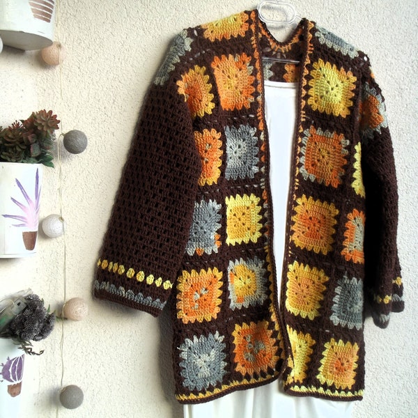 Granny Square Cardigan , Crochet Cardigan, Clothing, Women's Clothing, Gift for her