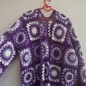 Granny Square Cardigan,Granny Square Coat,Patchwork Granny Cardigan