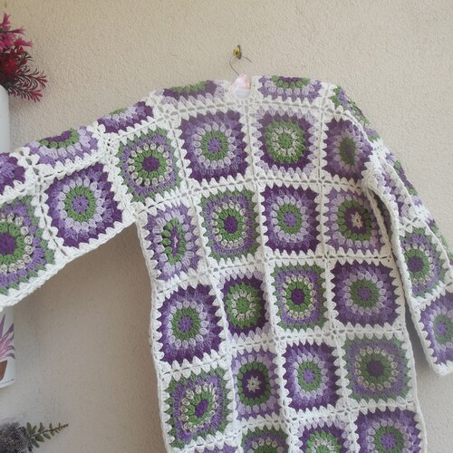 Granny Square Cardigan, Granny Cardigan, Granny Cotton shops Cadigan,Cardigans