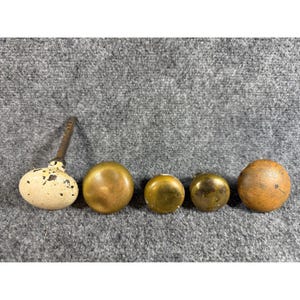 Vintage Brass Door Knobs Mixed Lot Architectural Salvage Antique Hardware 5pc